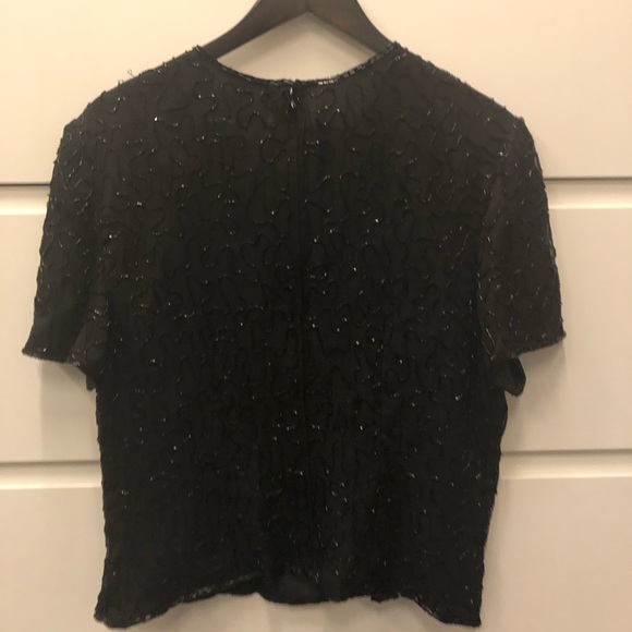 NYE 2000 Beaded Champagne Blouse - Picture 2 of 4